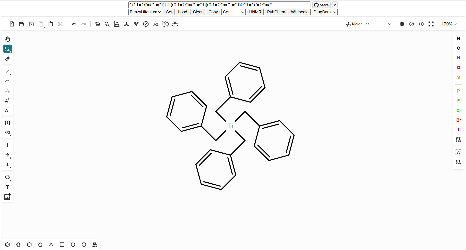 Search for compounds from structural formulas
